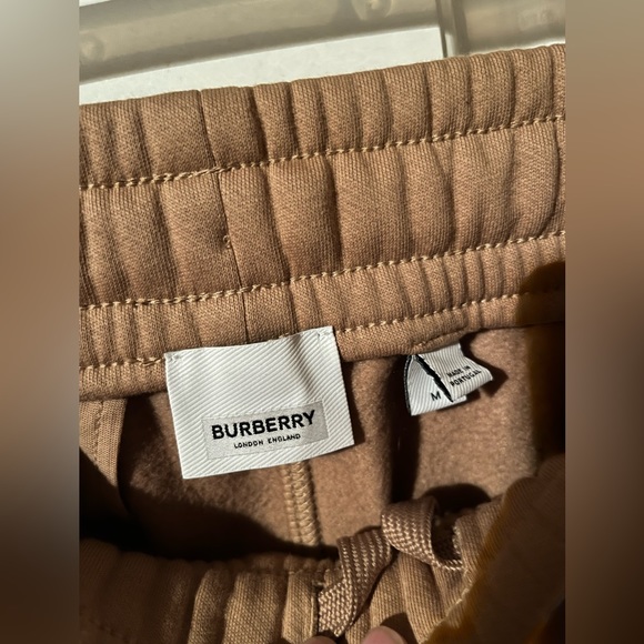 Burberry Men’s Check Panel Cotton Blend Jogging Pants - Picture 3 of 6